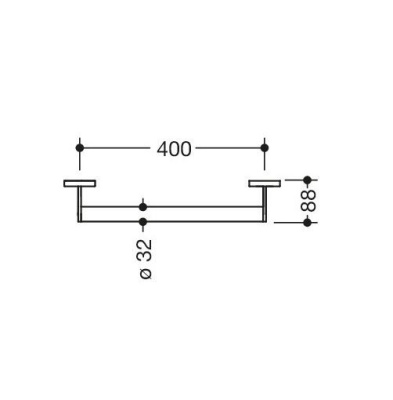 HEWI 40cm Support Rail - Satin Stainless Steel